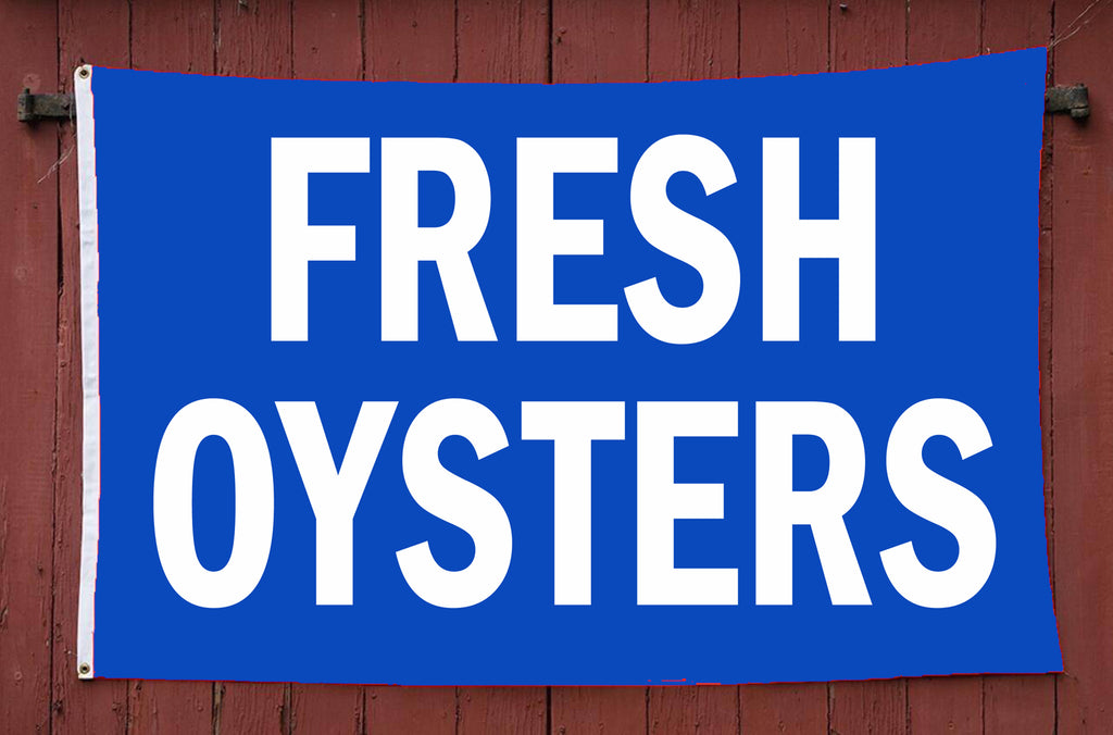 Fresh Oysters 3' x 5' Polyester Flag